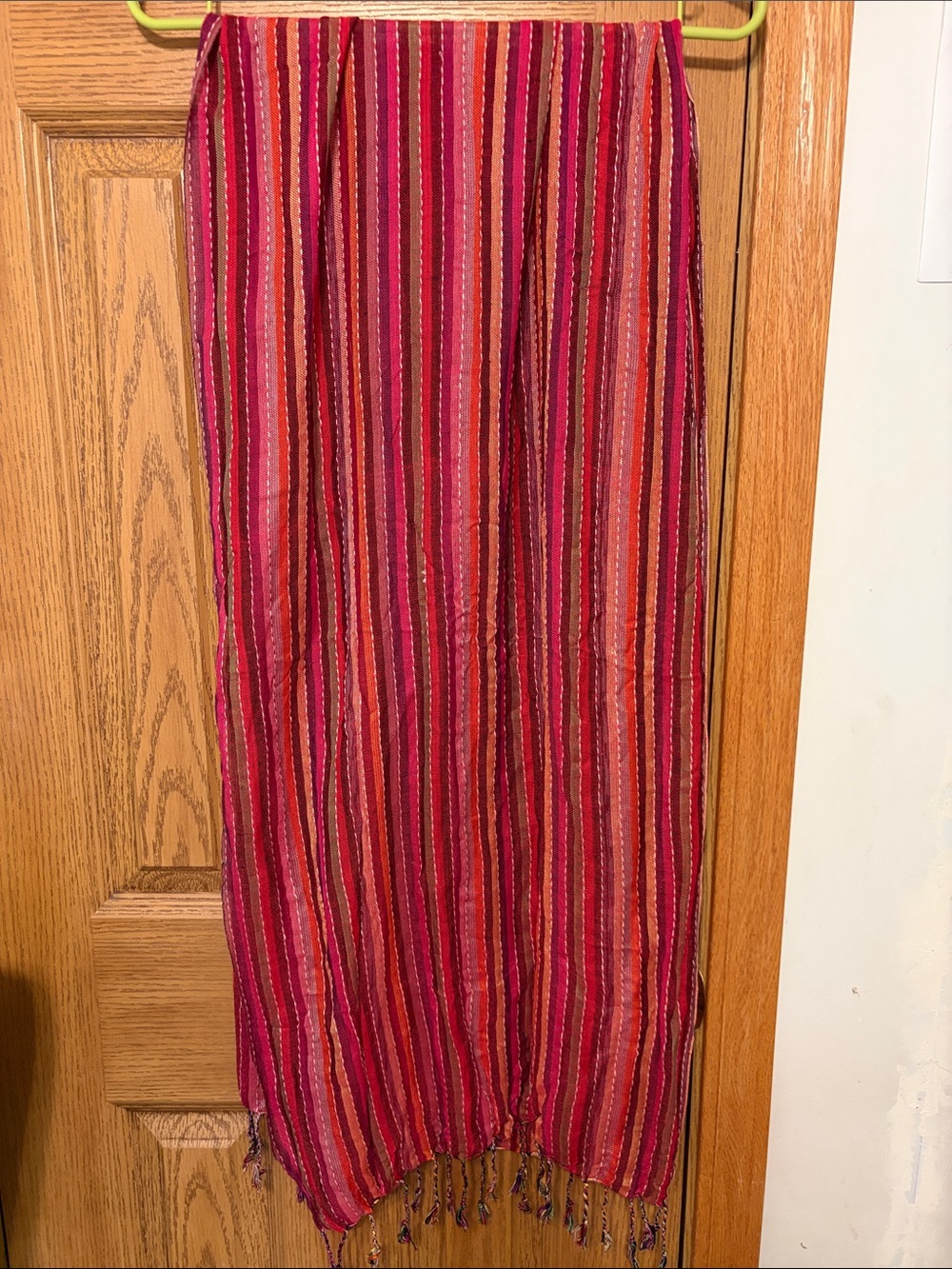 Striped Pink & Orange Lightweight India Scarf
